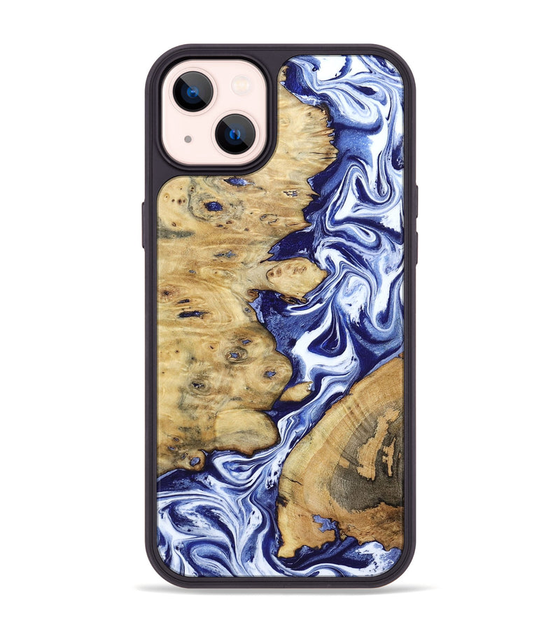 iPhone 14 Plus Wood Phone Case - Evelynn (Blue, 801385)