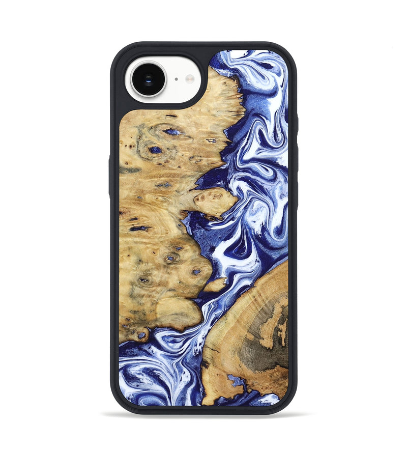 iPhone 16e Wood Phone Case - Evelynn (Blue, 801385)