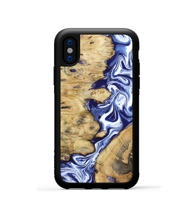 iPhone Xs Wood Phone Case - Evelynn (Blue, 801385)