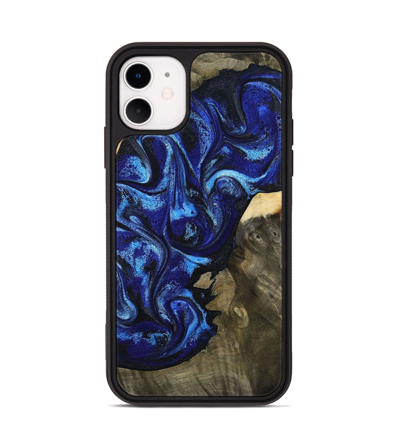 iPhone 11 Wood Phone Case - Efrain (Blue, 801386)