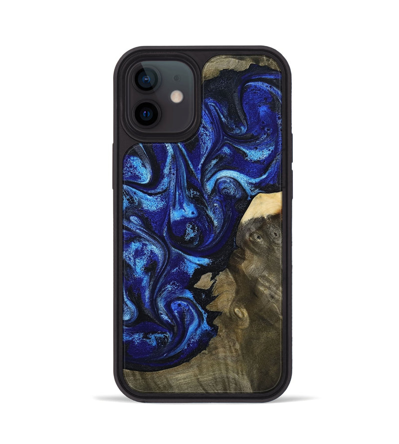 iPhone 12 Wood Phone Case - Efrain (Blue, 801386)