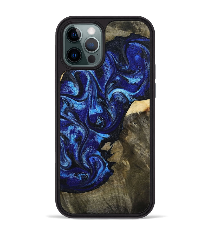 iPhone 12 Pro Max Wood Phone Case - Efrain (Blue, 801386)