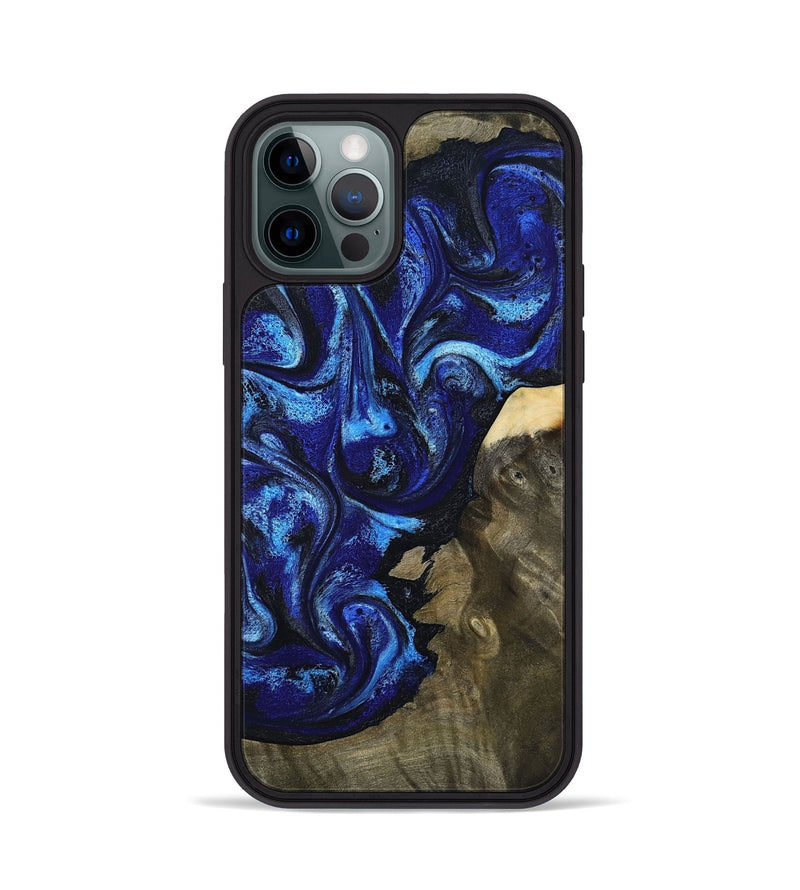 iPhone 12 Pro Wood Phone Case - Efrain (Blue, 801386)