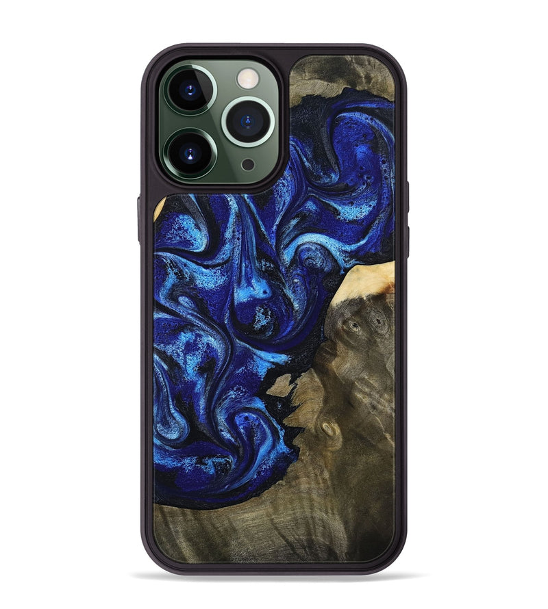 iPhone 13 Pro Max Wood Phone Case - Efrain (Blue, 801386)