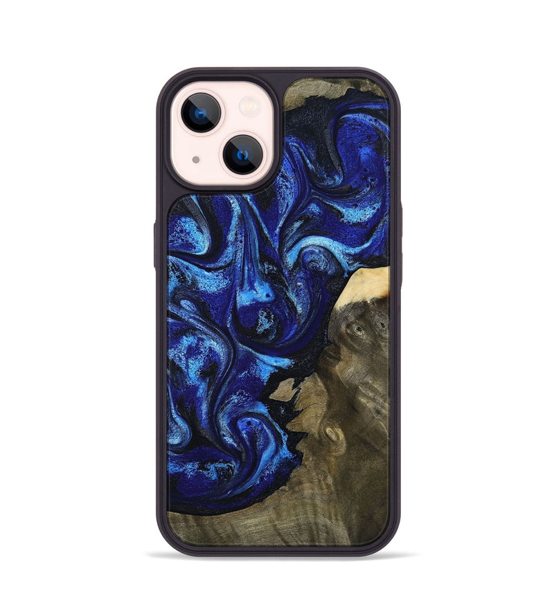 iPhone 14 Wood Phone Case - Efrain (Blue, 801386)