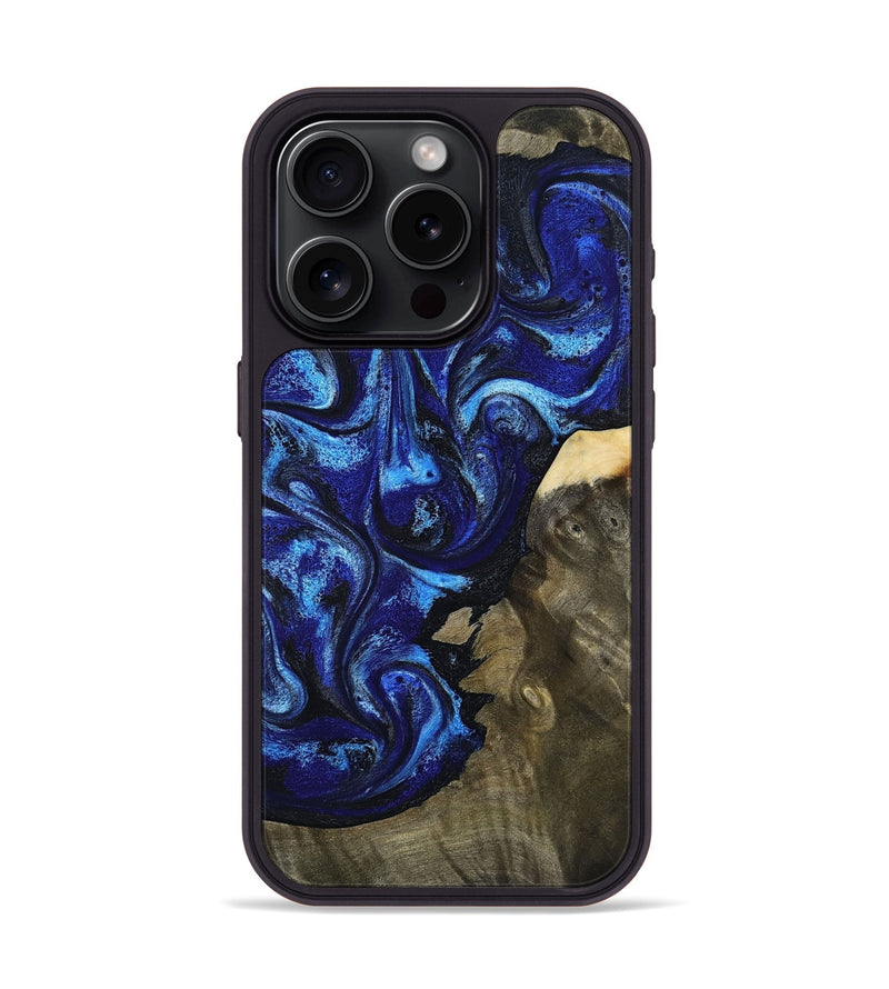 iPhone 15 Pro Wood Phone Case - Efrain (Blue, 801386)