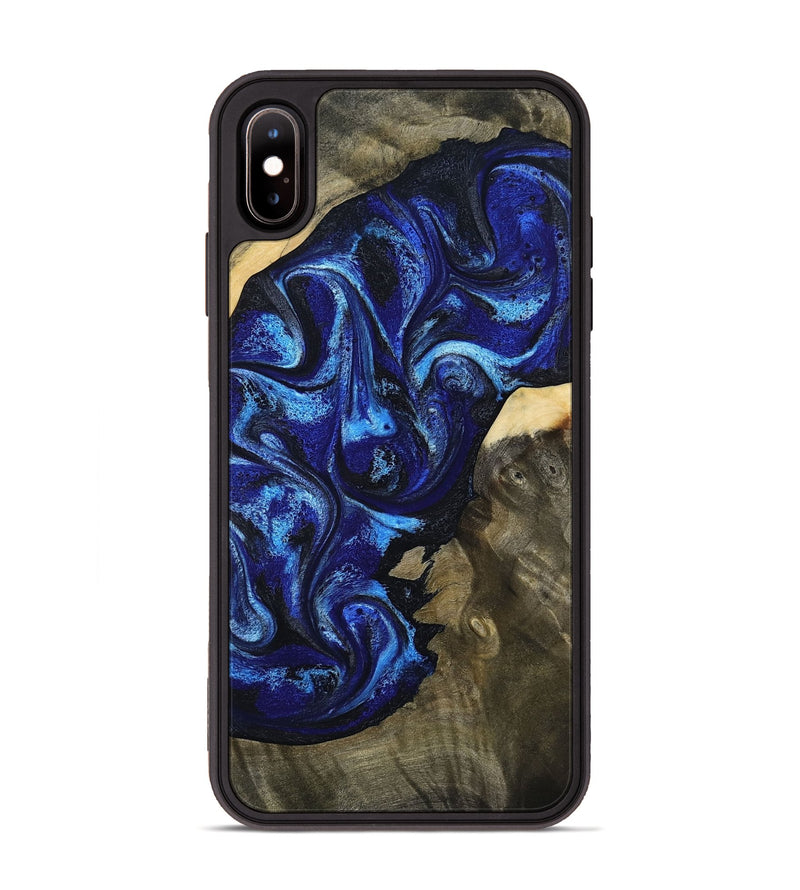 iPhone Xs Max Wood Phone Case - Efrain (Blue, 801386)