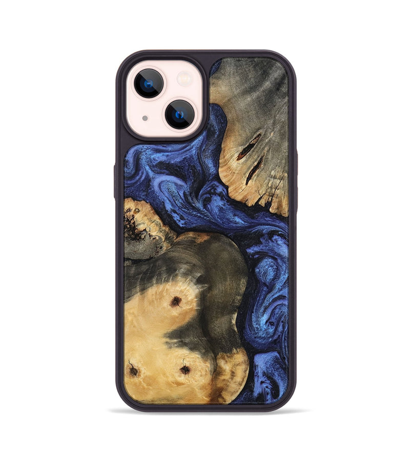iPhone 14 Wood Phone Case - Ward (Blue, 801387)