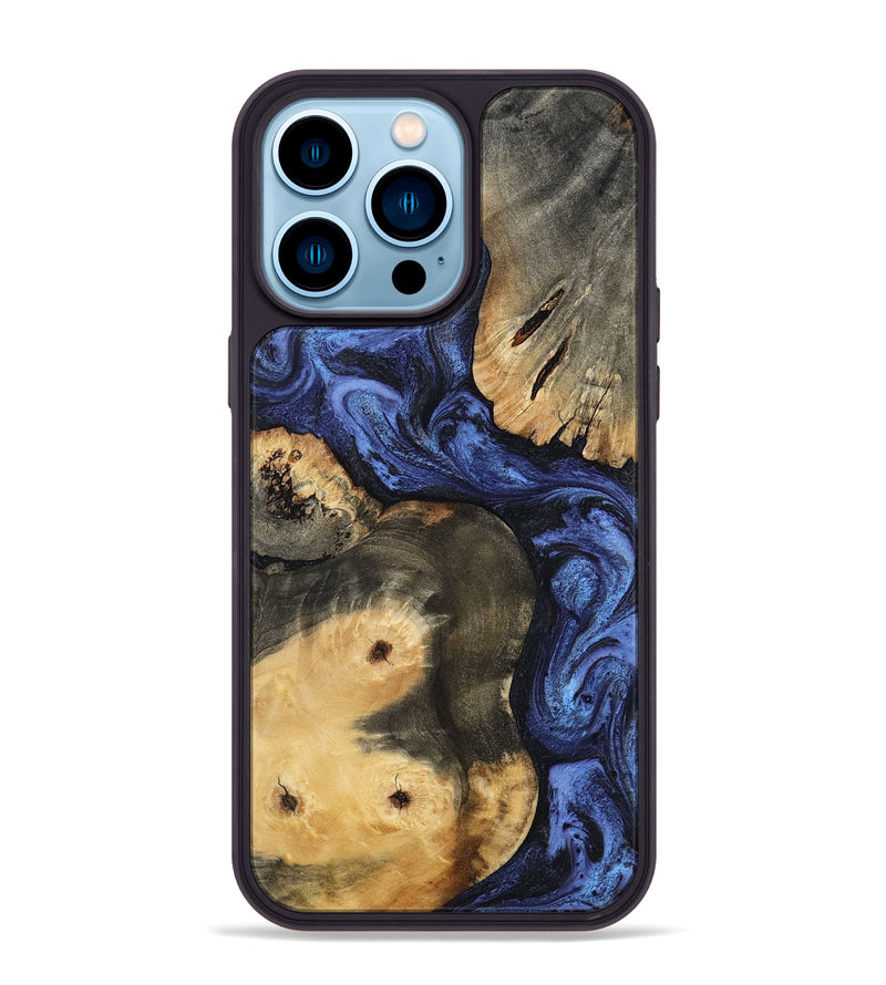 iPhone 14 Pro Max Wood Phone Case - Ward (Blue, 801387)