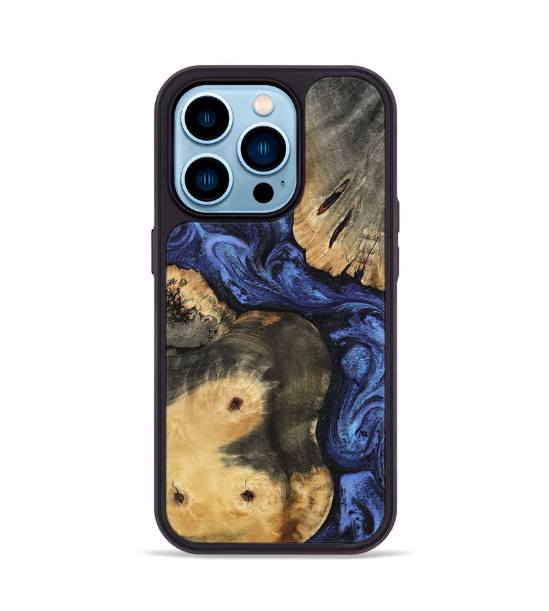 iPhone 14 Pro Wood Phone Case - Ward (Blue, 801387)