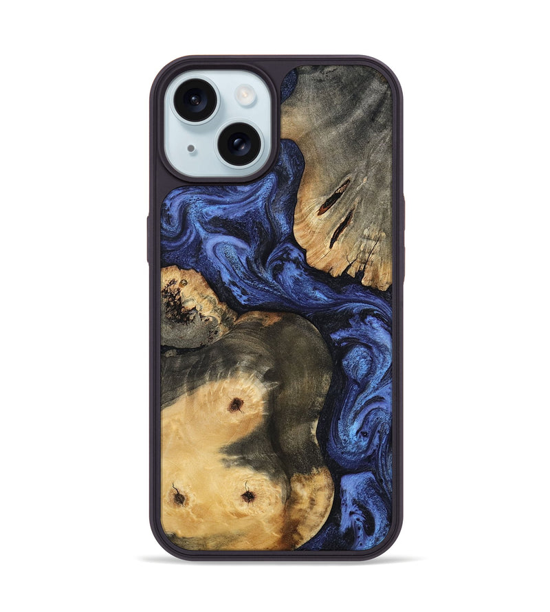 iPhone 15 Wood Phone Case - Ward (Blue, 801387)