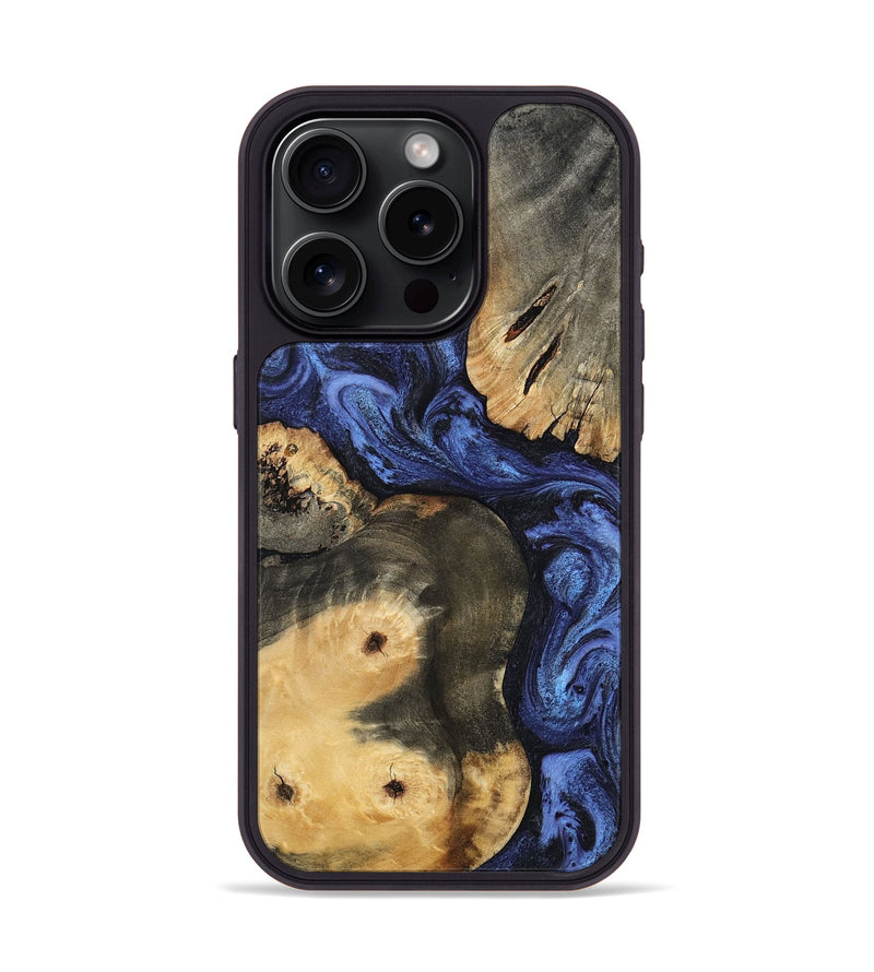 iPhone 15 Pro Wood Phone Case - Ward (Blue, 801387)