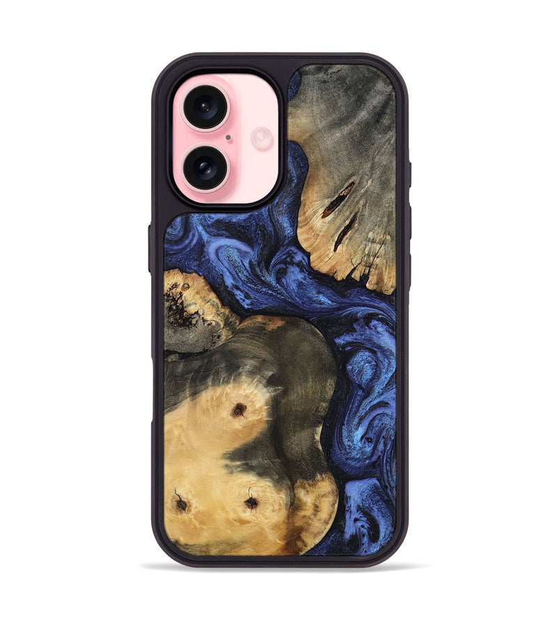 iPhone 16 Wood Phone Case - Ward (Blue, 801387)