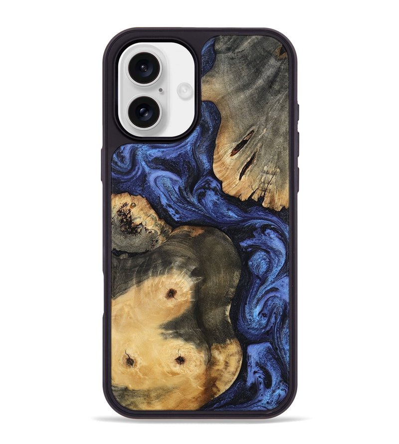 iPhone 16 Plus Wood Phone Case - Ward (Blue, 801387)
