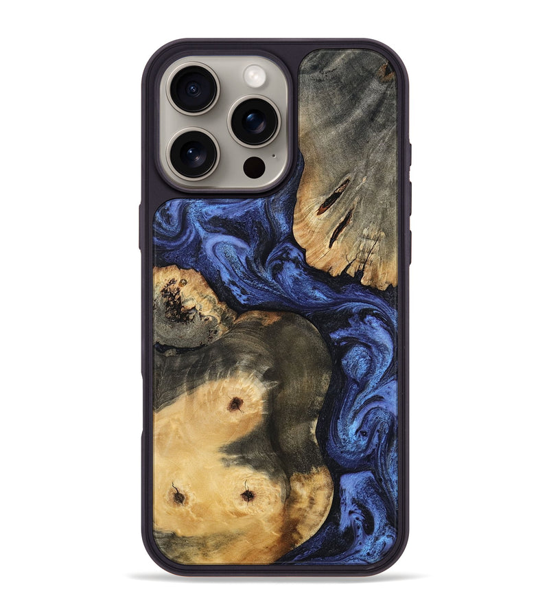 iPhone 16 Pro Max Wood Phone Case - Ward (Blue, 801387)