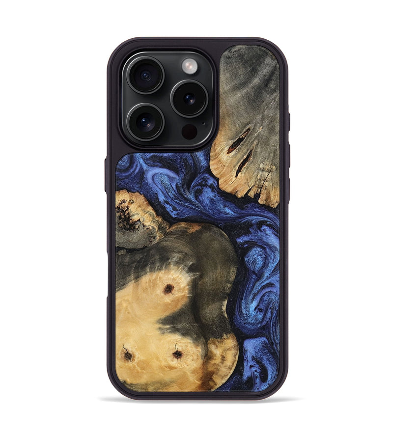 iPhone 16 Pro Wood Phone Case - Ward (Blue, 801387)