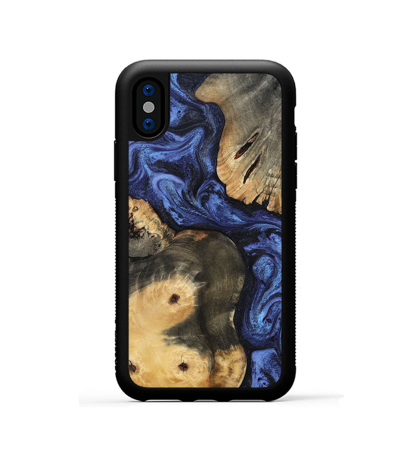 iPhone Xs Wood Phone Case - Ward (Blue, 801387)