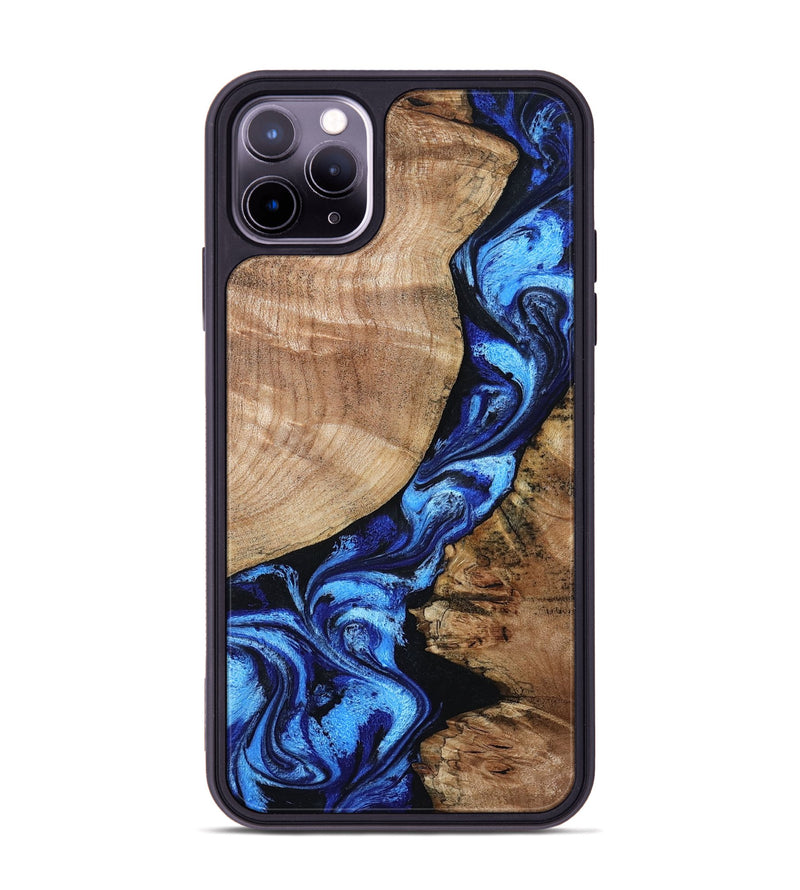 iPhone 11 Pro Max Wood Phone Case - Jayceon (Blue, 801388)