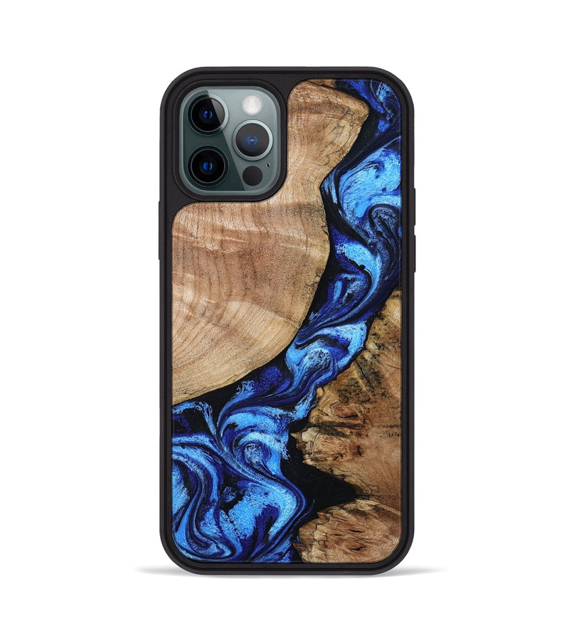 iPhone 12 Pro Wood Phone Case - Jayceon (Blue, 801388)