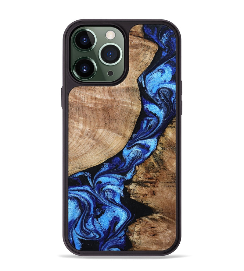 iPhone 13 Pro Max Wood Phone Case - Jayceon (Blue, 801388)