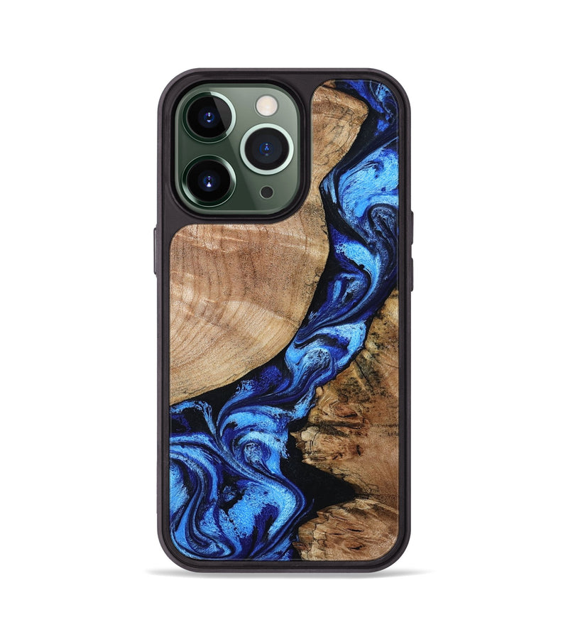 iPhone 13 Pro Wood Phone Case - Jayceon (Blue, 801388)