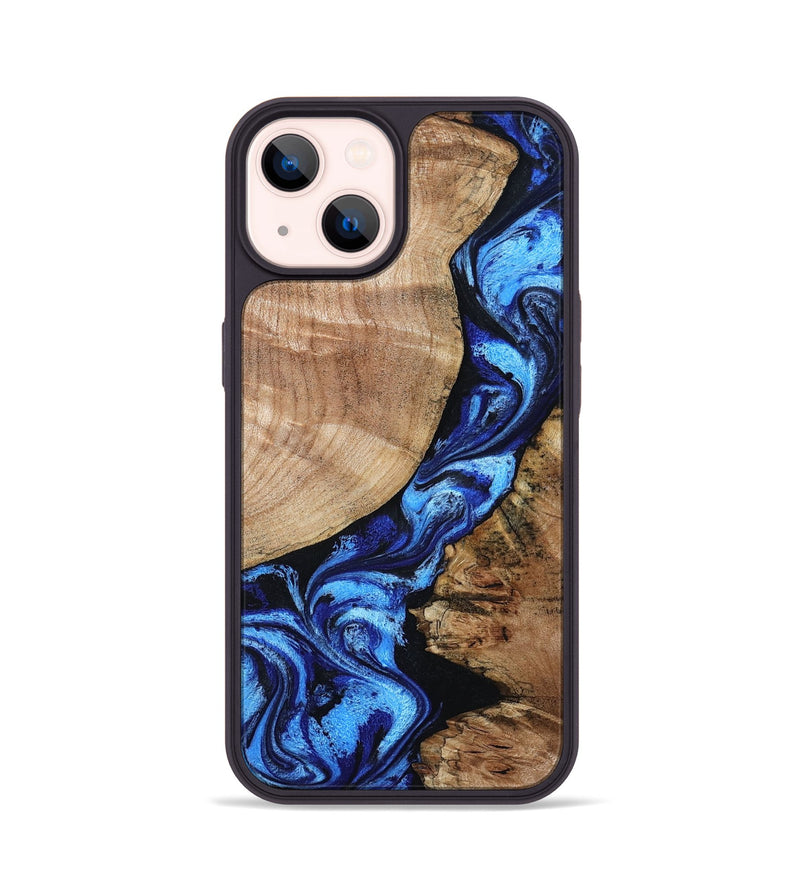 iPhone 14 Wood Phone Case - Jayceon (Blue, 801388)