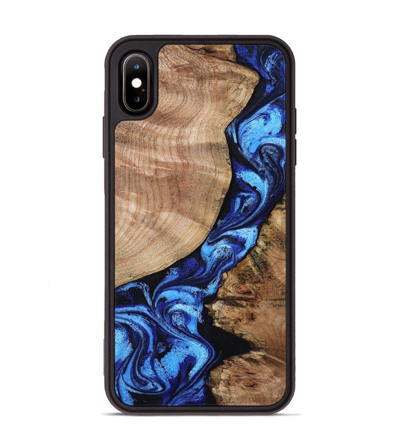 iPhone Xs Max Wood Phone Case - Jayceon (Blue, 801388)