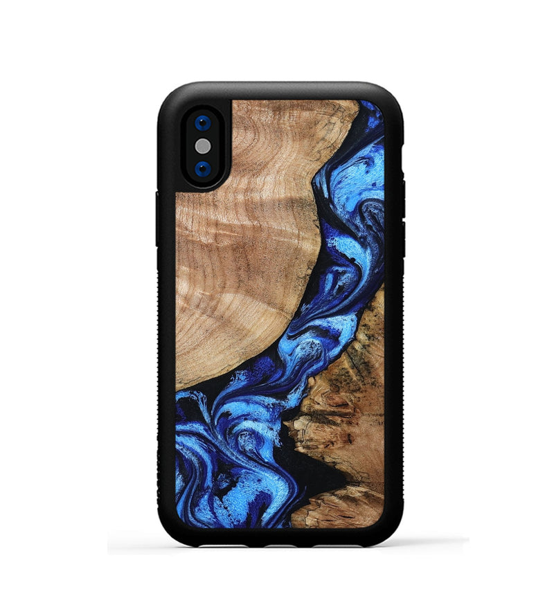 iPhone Xs Wood Phone Case - Jayceon (Blue, 801388)