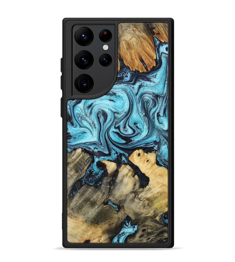 Galaxy S22 Ultra Wood Phone Case - Mettie (Blue, 801389)