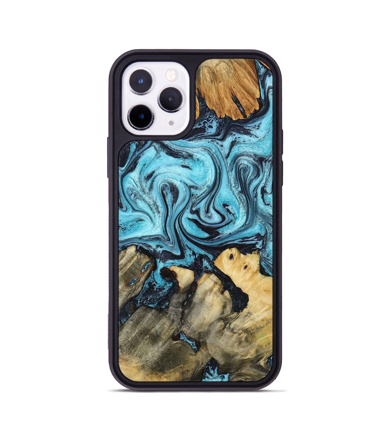 iPhone 11 Pro Wood Phone Case - Mettie (Blue, 801389)