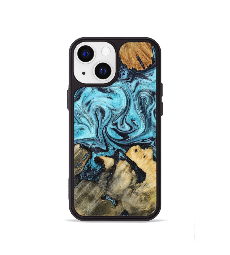 iPhone 13 mini Wood Phone Case - Mettie (Blue, 801389)