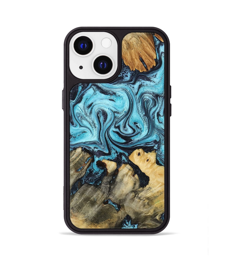 iPhone 13 Wood Phone Case - Mettie (Blue, 801389)