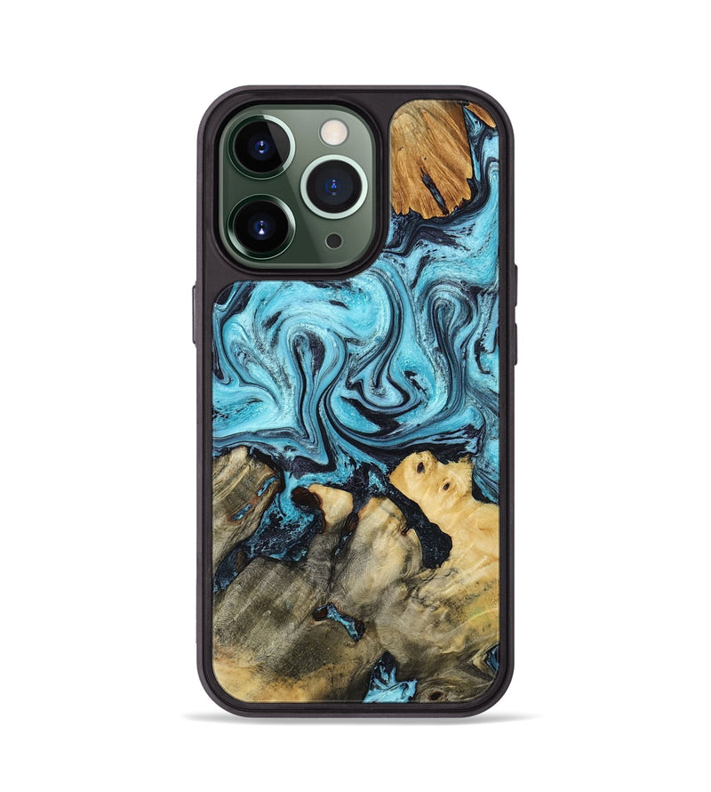 iPhone 13 Pro Wood Phone Case - Mettie (Blue, 801389)