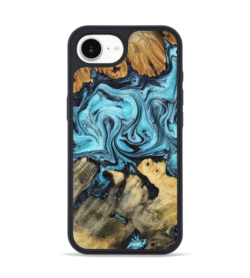 iPhone 16e Wood Phone Case - Mettie (Blue, 801389)