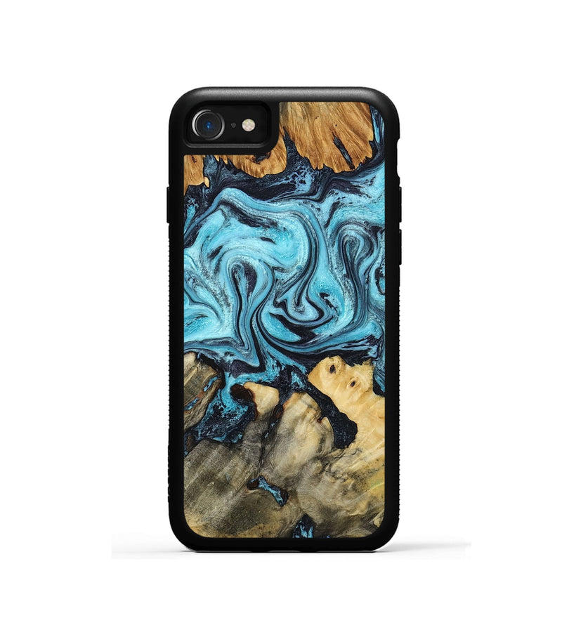 iPhone SE Wood Phone Case - Mettie (Blue, 801389)