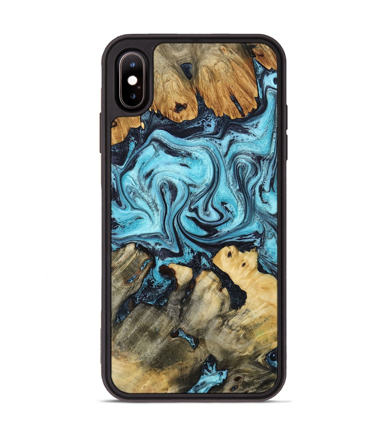 iPhone Xs Max Wood Phone Case - Mettie (Blue, 801389)
