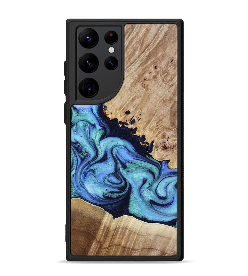 Galaxy S22 Ultra Wood Phone Case - Noelle (Blue, 801390)