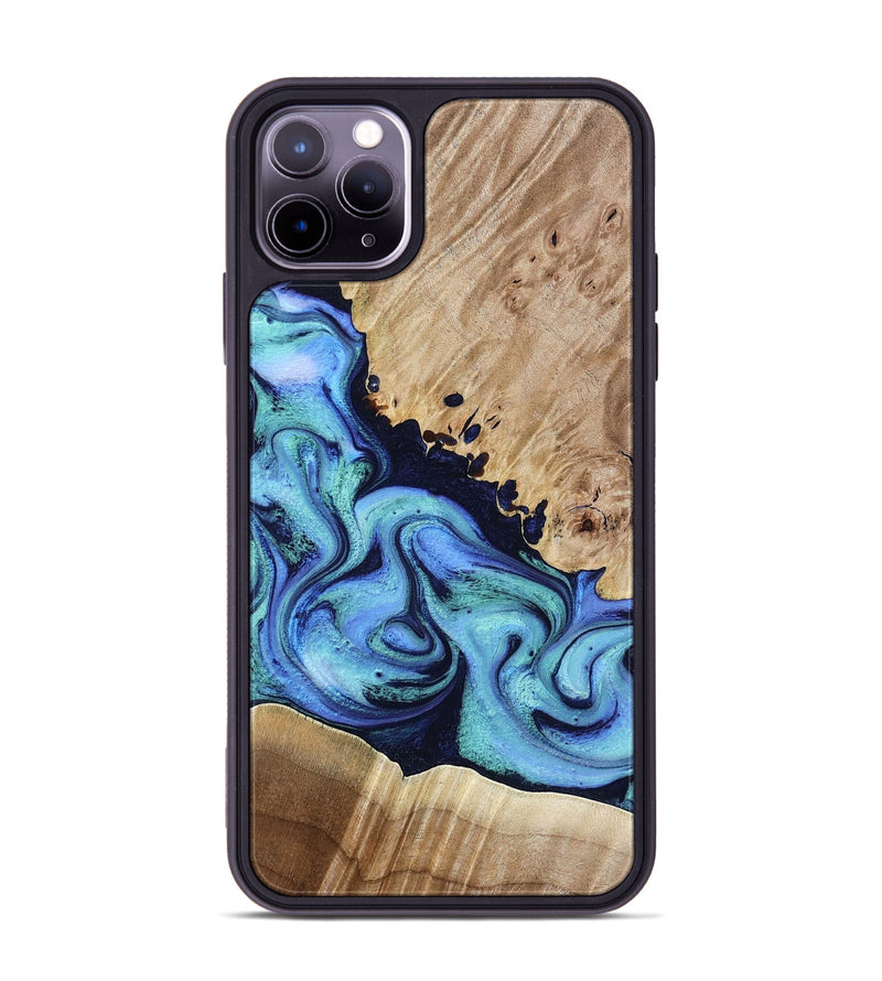iPhone 11 Pro Max Wood Phone Case - Noelle (Blue, 801390)