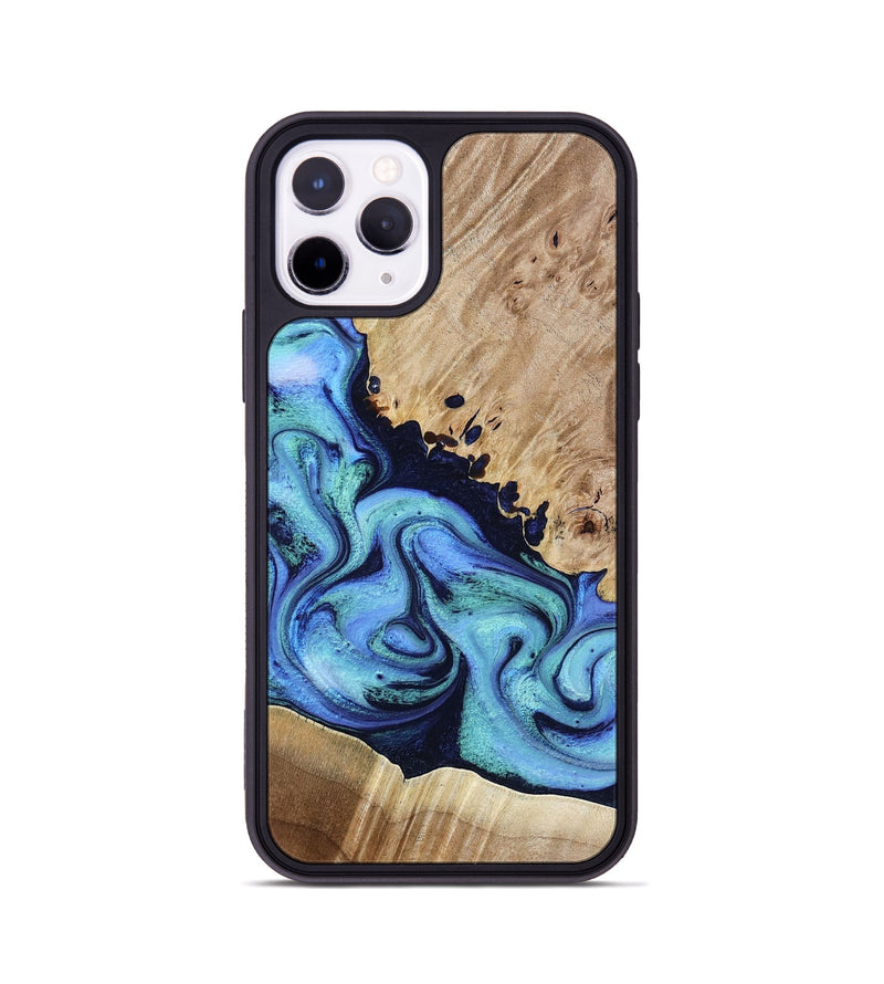 iPhone 11 Pro Wood Phone Case - Noelle (Blue, 801390)