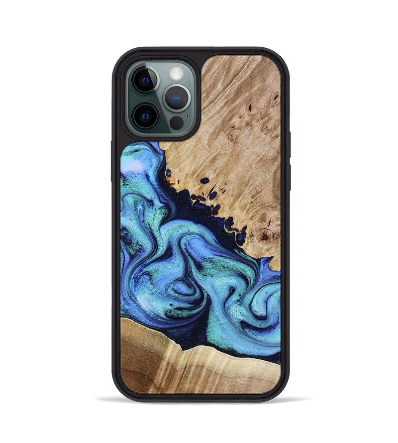iPhone 12 Pro Wood Phone Case - Noelle (Blue, 801390)