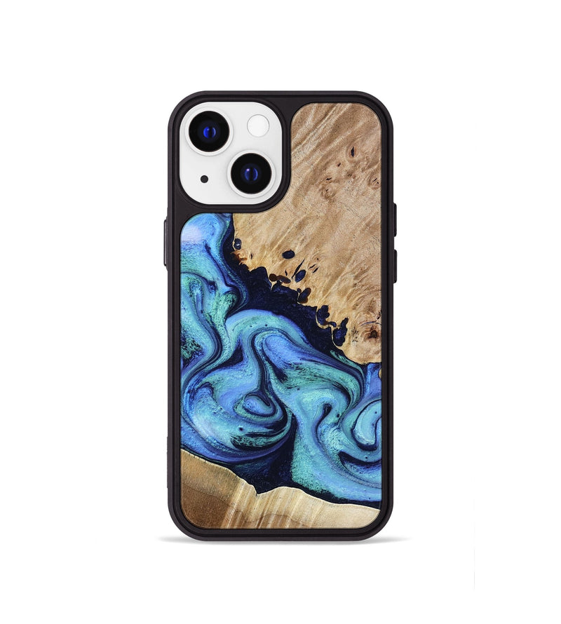 iPhone 13 mini Wood Phone Case - Noelle (Blue, 801390)