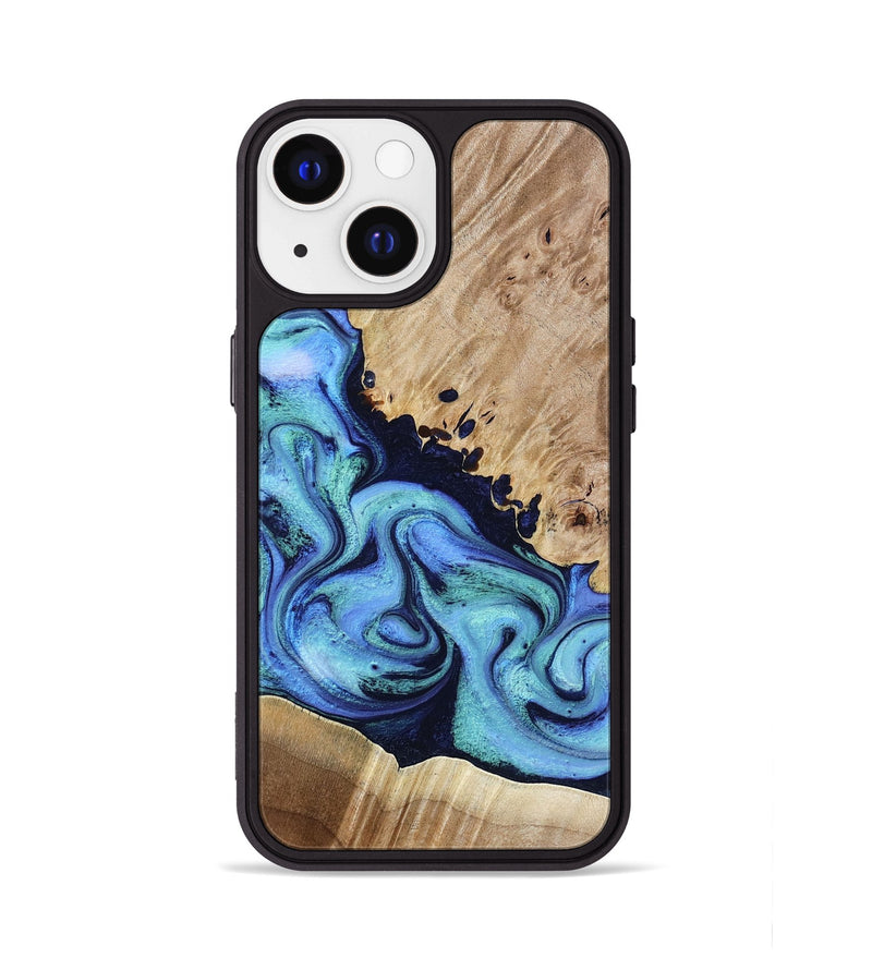 iPhone 13 Wood Phone Case - Noelle (Blue, 801390)