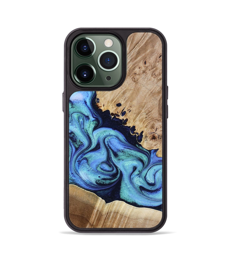 iPhone 13 Pro Wood Phone Case - Noelle (Blue, 801390)