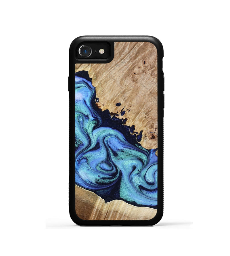 iPhone SE Wood Phone Case - Noelle (Blue, 801390)