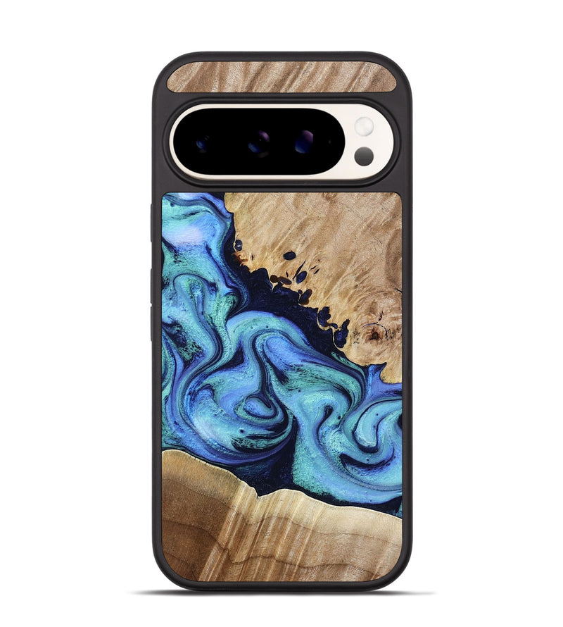 Pixel 9 Wood Phone Case - Noelle (Blue, 801390)