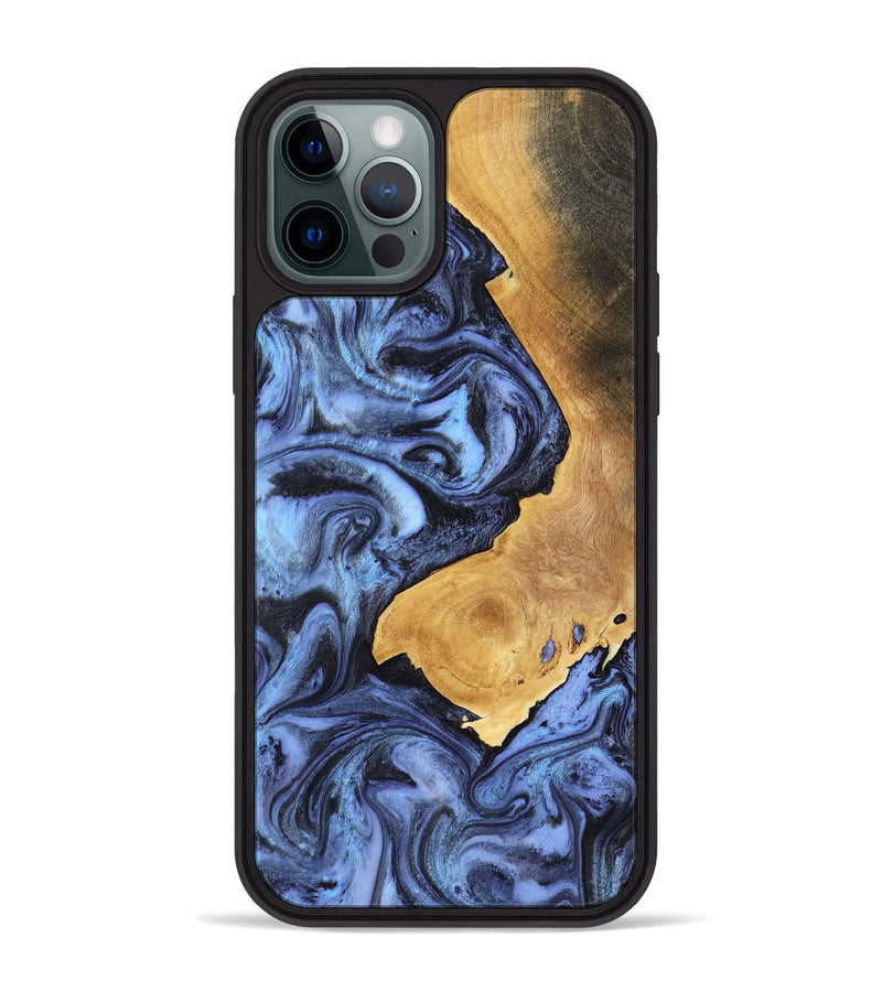 iPhone 12 Pro Max Wood Phone Case - Wyatt (Blue, 801393)