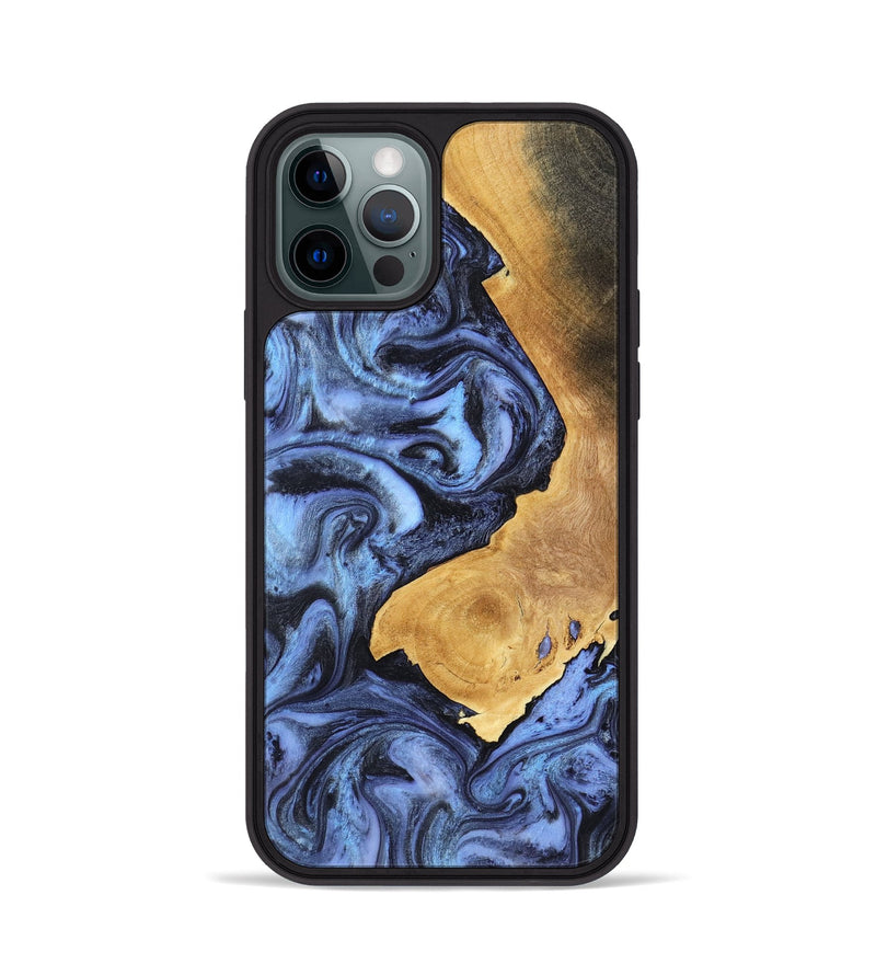 iPhone 12 Pro Wood Phone Case - Wyatt (Blue, 801393)