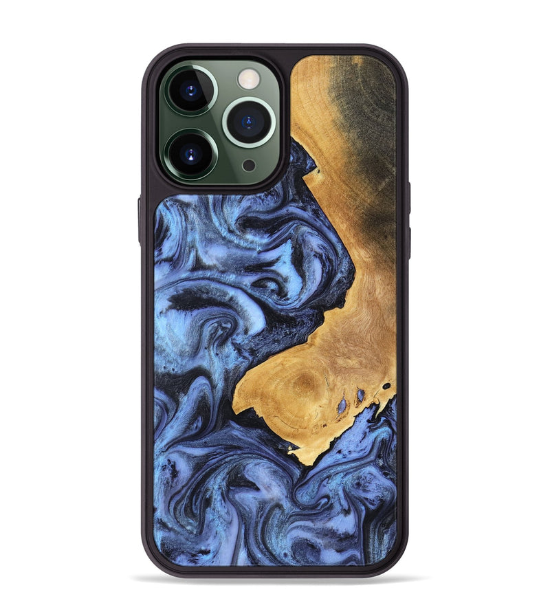 iPhone 13 Pro Max Wood Phone Case - Wyatt (Blue, 801393)