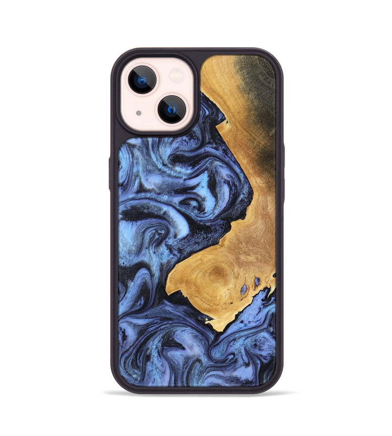 iPhone 14 Wood Phone Case - Wyatt (Blue, 801393)