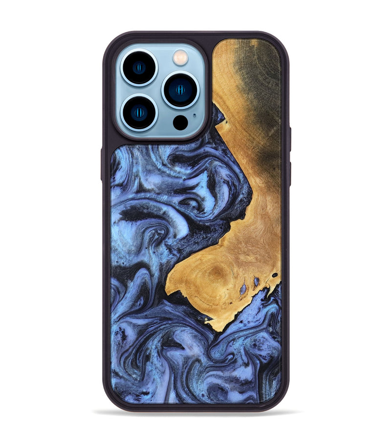 iPhone 14 Pro Max Wood Phone Case - Wyatt (Blue, 801393)
